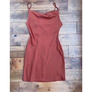 UO Rust/Orange mini slip dress — Size XS